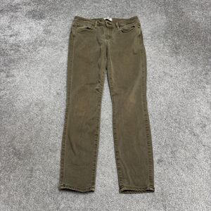 Paige Verdugo Ankle Denim Jeans Womens 30 Sahara Green Mid Rise Skinny Stretch